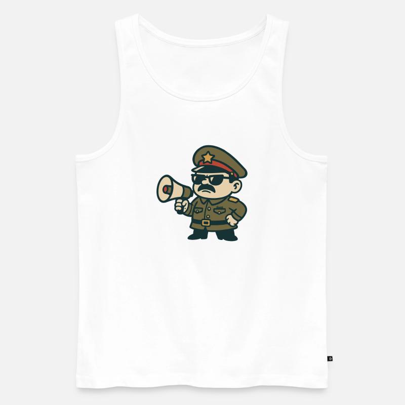 Retro Sergeant Megaphone - Men's Premium Organic Tank Top - white