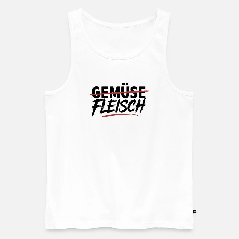 Gemüse Durchgestrichen Fleisch Unterstrichen - Männer Premium Bio Tank Top - Weiß