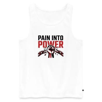 Douleur Devenue Force - Tshirt Résilience - Débardeur bio Premium Homme - blanc - Devant - Michal (187cm)
