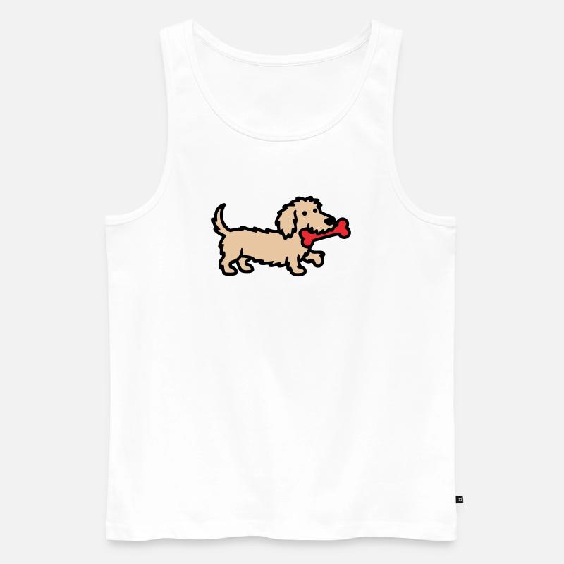 Terrier Doodle Knochen Comic - Männer Premium Bio Tank Top - Weiß