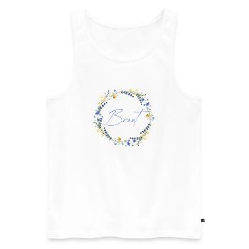 Brautblumenkranz "Braut" - Männer Premium Bio Tank Top - Weiß - Vorne - AI Model Male 178 light (178cm)