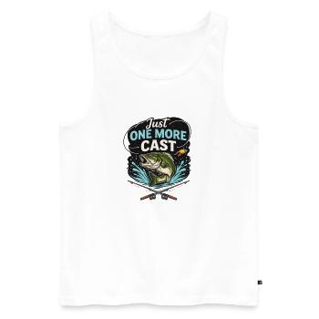 Another Throw Funny Angler Saying - Men's Premium Organic Tank Top - white - Front - Michal (187cm)
