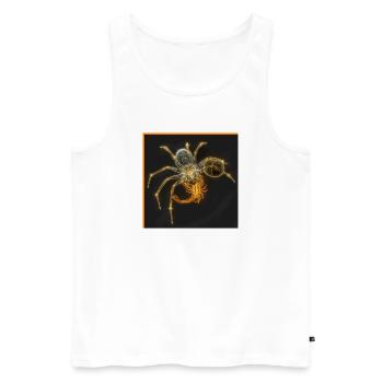 Neon-Spinne mit funky Tails - Männer Premium Bio Tank Top - Weiß - Vorne - AI Model Male 178 light (178cm)