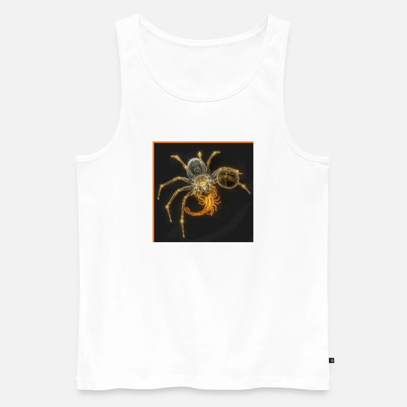 Neon-Spinne mit funky Tails - Männer Premium Bio Tank Top - Weiß