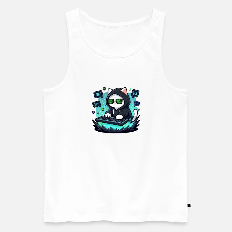 Chat-Hacker - Männer Premium Bio Tank Top - Weiß