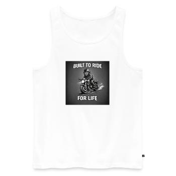 Built to ride for life - Men's Premium Organic Tank Top - white - Front - Michal (187cm)