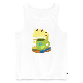 Cake, Cake, Coffee, Coffee Mug, Birthday - Men's Premium Organic Tank Top - white - Front - AI Model Male 178 light (178cm)