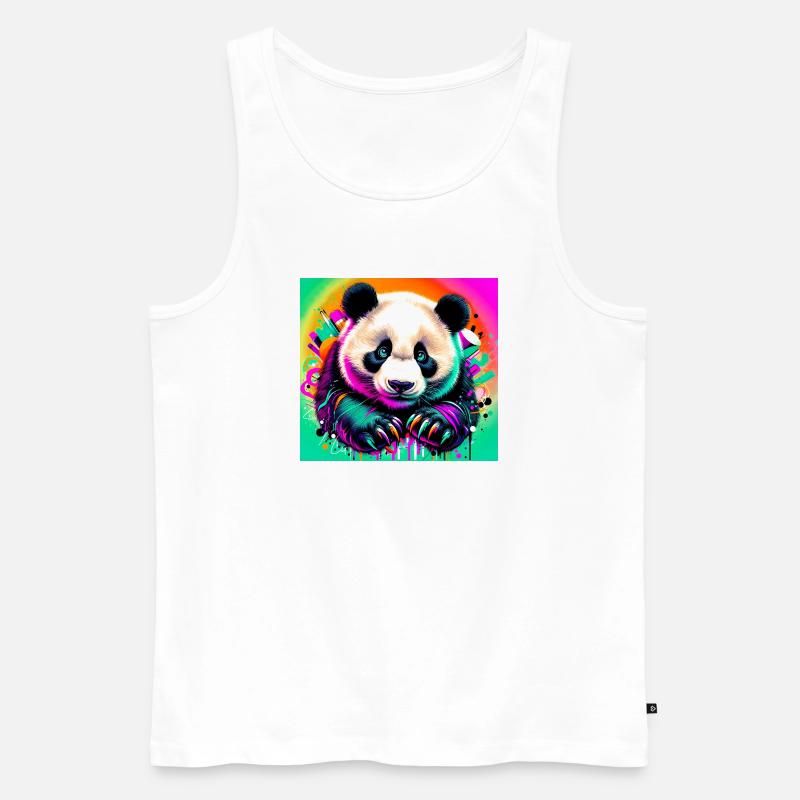 Panda - Männer Premium Bio Tank Top - Weiß