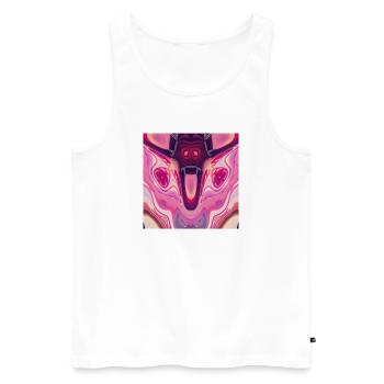 Psychedelic Demon - Men's Premium Organic Tank Top - white - Front - Michal (187cm)