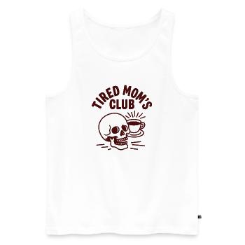 Tired Moms Club Rétro Coffee Skull Mom - Débardeur bio Premium Homme - blanc - Devant - AI Model Male 178 light (178cm)