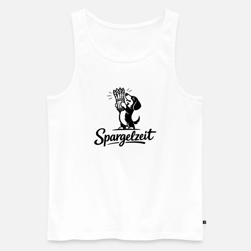 Spargel Essen Spargelzeit Saison Dackel - Männer Premium Bio Tank Top - Weiß