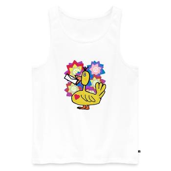 Duck Flowers Birthday Greetings Duck Flower - Men's Premium Organic Tank Top - white - Front - Michal (187cm)