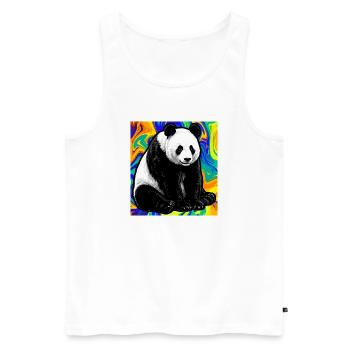 panda - Débardeur bio Premium Homme - blanc - Devant - Michal (187cm)