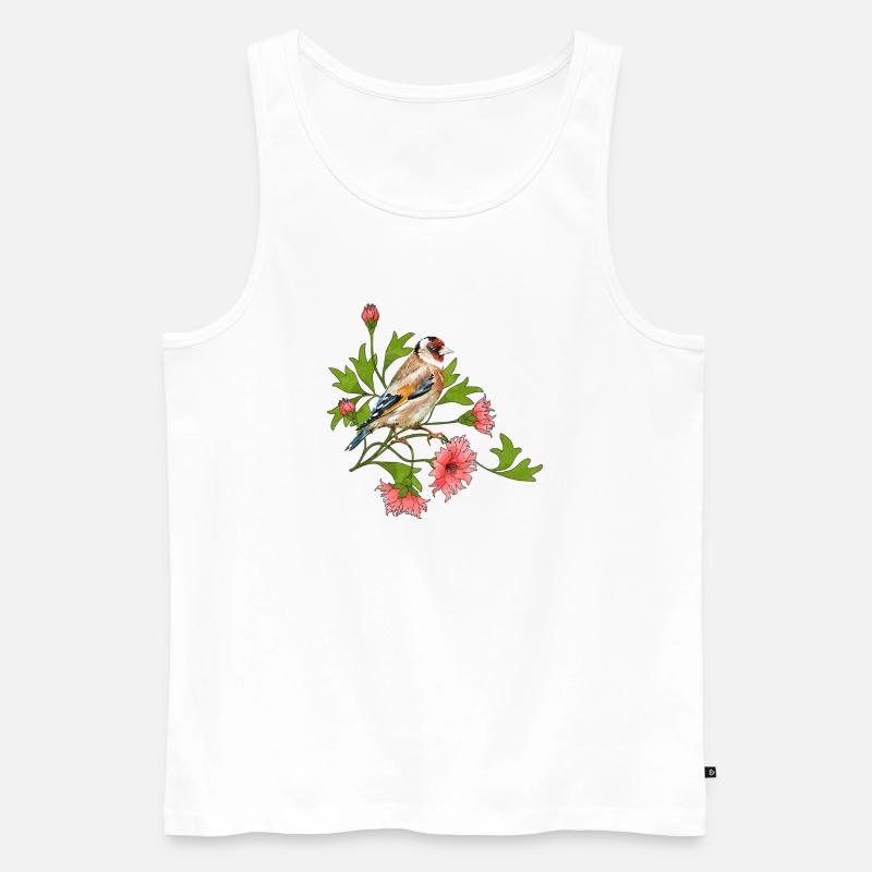 Bunter Vogel - Männer Premium Bio Tank Top - Weiß