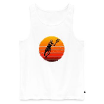 Idée cadeau pour un tennis avec tennis - Débardeur bio Premium Homme - blanc - Devant - Michal (187cm)