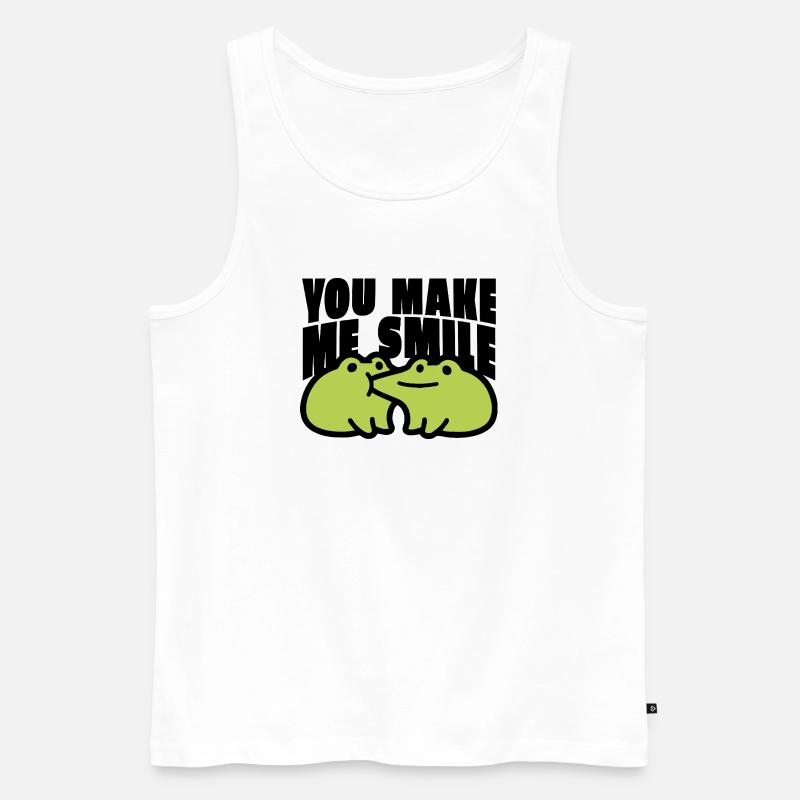 You Make me Smile Spruch - Männer Premium Bio Tank Top - Weiß
