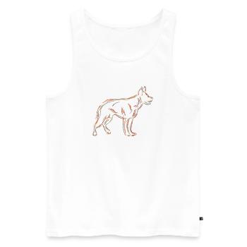 German Shepherd Drawing - Men's Premium Organic Tank Top - white - Front - AI Model Male 178 light (178cm)