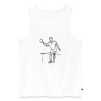 Tirage au sort des joueurs de tennis de table - Débardeur bio Premium Homme - blanc - Devant - AI Model Male 178 light (178cm)