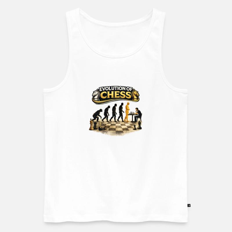 Evolution des Schachs - Männer Premium Bio Tank Top - Weiß