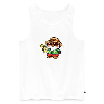 Penguin Beach Adventure Hawaii - Men's Premium Organic Tank Top - white - Front - Michal (187cm)