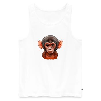 Süßer JungAffe Charm - Männer Premium Bio Tank Top - Weiß - Vorne - Michal (187cm)