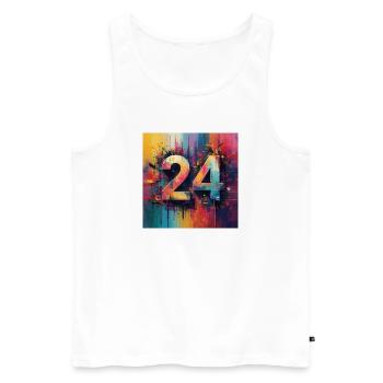 Farbenfrohe Abstraktion 24 - Männer Premium Bio Tank Top - Weiß - Vorne - Michal (187cm)