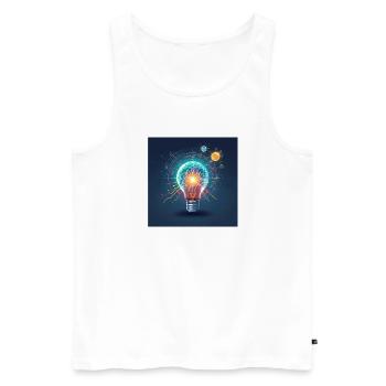Innovation der Neon-Gehirnlampe - Männer Premium Bio Tank Top - Weiß - Vorne - AI Model Male 178 light (178cm)