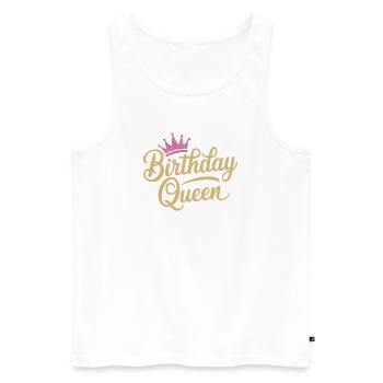 Birthday Queen Design - Männer Premium Bio Tank Top - Weiß - Vorne - Michal (187cm)