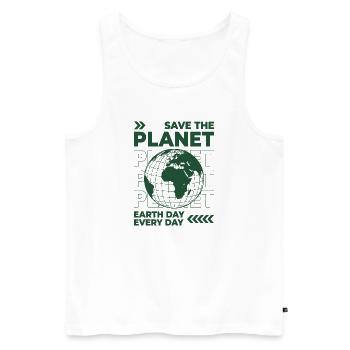 Chemise Save The Planet Environnement de la Journée de la Terre - Débardeur bio Premium Homme - blanc - Devant - Michal (187cm)