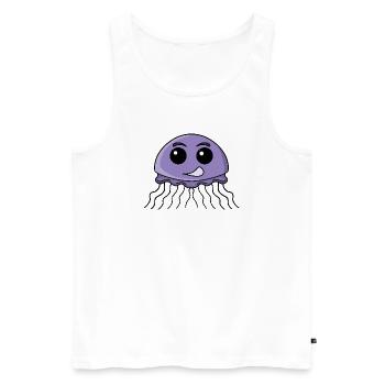 Lilac Jellyfish Cartoon - Men's Premium Organic Tank Top - white - Front - AI Model Male 178 light (178cm)