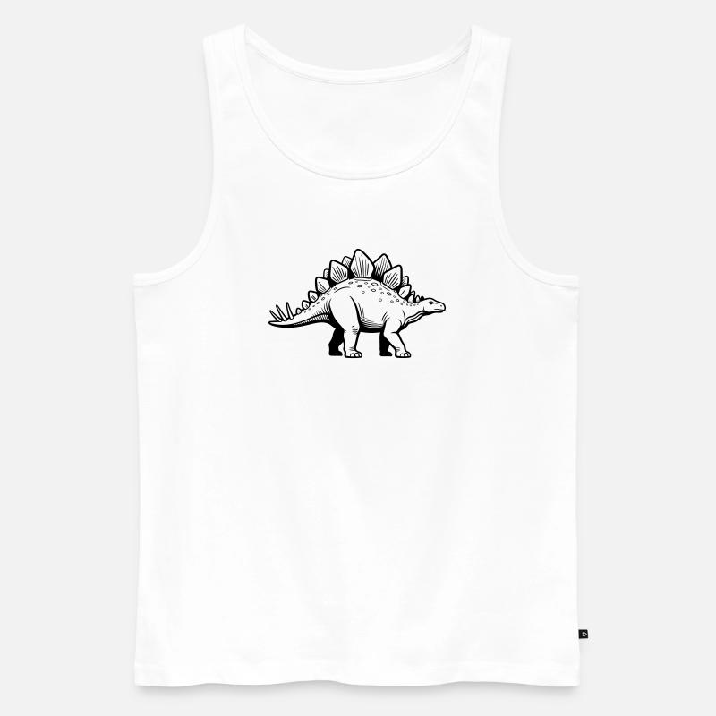 Stegosaurus - Men's Premium Organic Tank Top - white