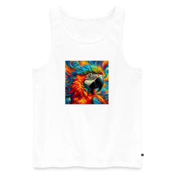 Papagei - Männer Premium Bio Tank Top - Weiß - Vorne - AI Model Male 178 light (178cm)