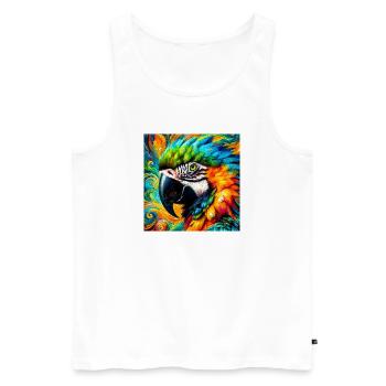 perroquet - Débardeur bio Premium Homme - blanc - Devant - Michal (187cm)
