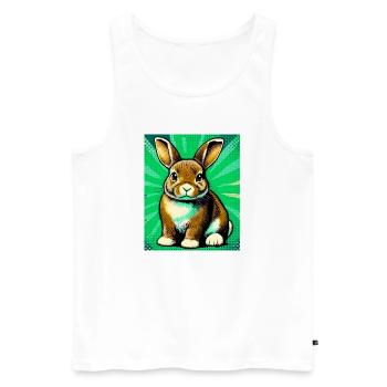 Kaninchen - Männer Premium Bio Tank Top - Weiß - Vorne - AI Model Male 178 light (178cm)