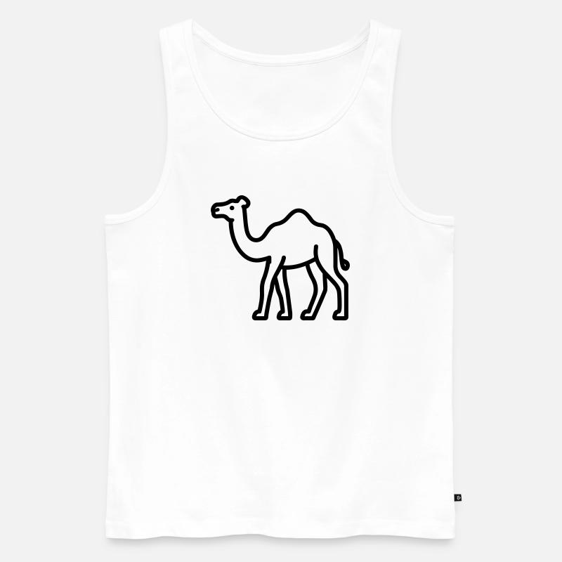 Kamel - Männer Premium Bio Tank Top - Weiß