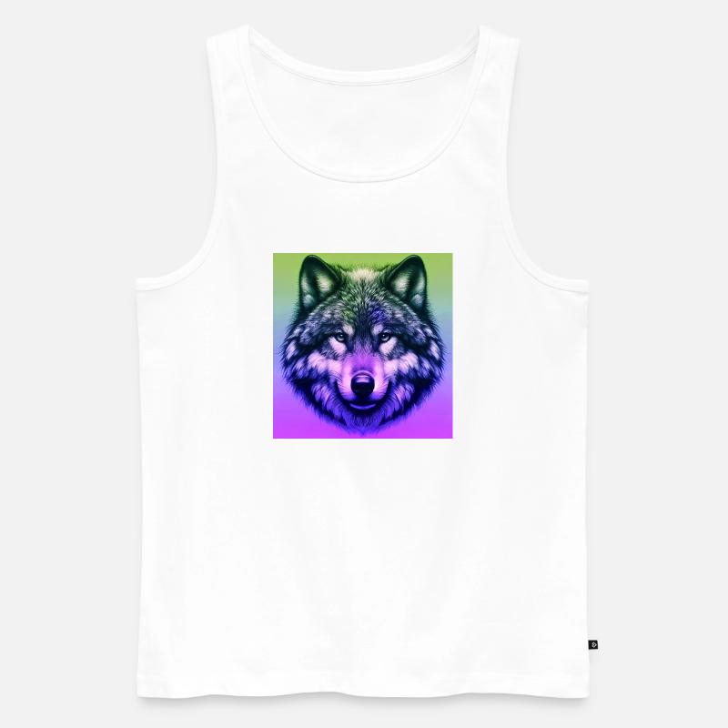 Wolf - Männer Premium Bio Tank Top - Weiß