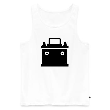 Autobatterie - Männer Premium Bio Tank Top - Weiß - Vorne - AI Model Male 178 light (178cm)