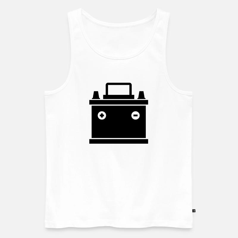 Autobatterie - Männer Premium Bio Tank Top - Weiß
