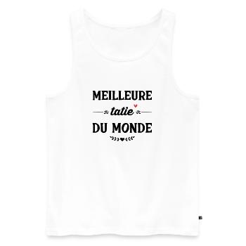  Meilleure tatie du monde Cadeau Annivers  - Débardeur bio Premium Homme - blanc - Devant - Michal (187cm)