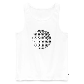 circle out of dots design - Men's Premium Organic Tank Top - white - Front - AI Model Male 178 light (178cm)