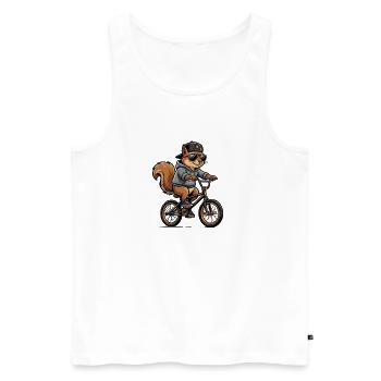 Écureuil BMX cool avec casquette et sweat à capuche - Débardeur bio Premium Homme - blanc - Devant - Michal (187cm)