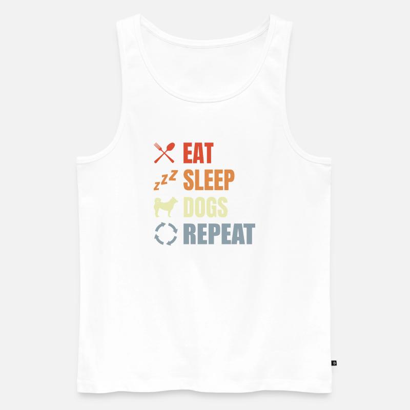 Hundebesitzer Routine - Männer Premium Bio Tank Top - Weiß