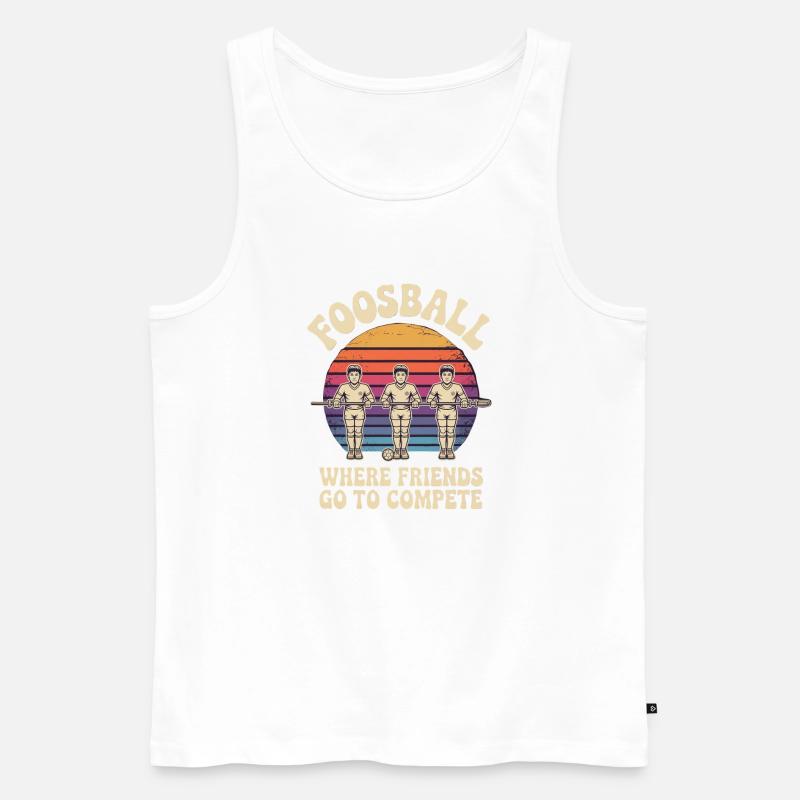 Tischfußball Evolution Lustiges Kickern Foosball - Männer Premium Bio Tank Top - Weiß