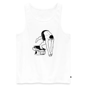 nager - Débardeur bio Premium Homme - blanc - Devant - Michal (187cm)