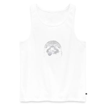 Paresseux souriant dans la nuit contraste - Débardeur bio Premium Homme - blanc - Devant - AI Model Male 178 light (178cm)