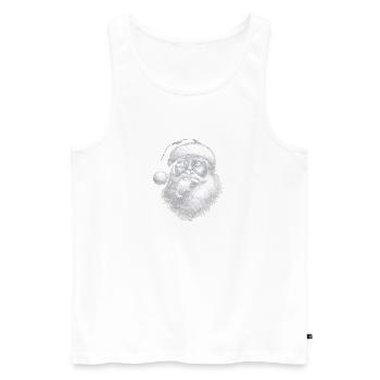 Black and White Santa Tongue - Men's Premium Organic Tank Top - white - Front - AI Model Male 178 light (178cm)
