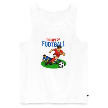 L’art du football : dribbler - Débardeur bio Premium Homme - blanc - Devant - AI Model Male 178 light (178cm)