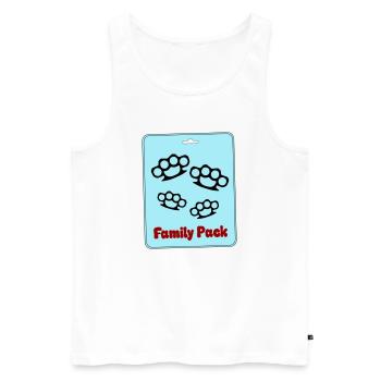 Family Pack - Men's Premium Organic Tank Top - white - Front - AI Model Male 178 light (178cm)