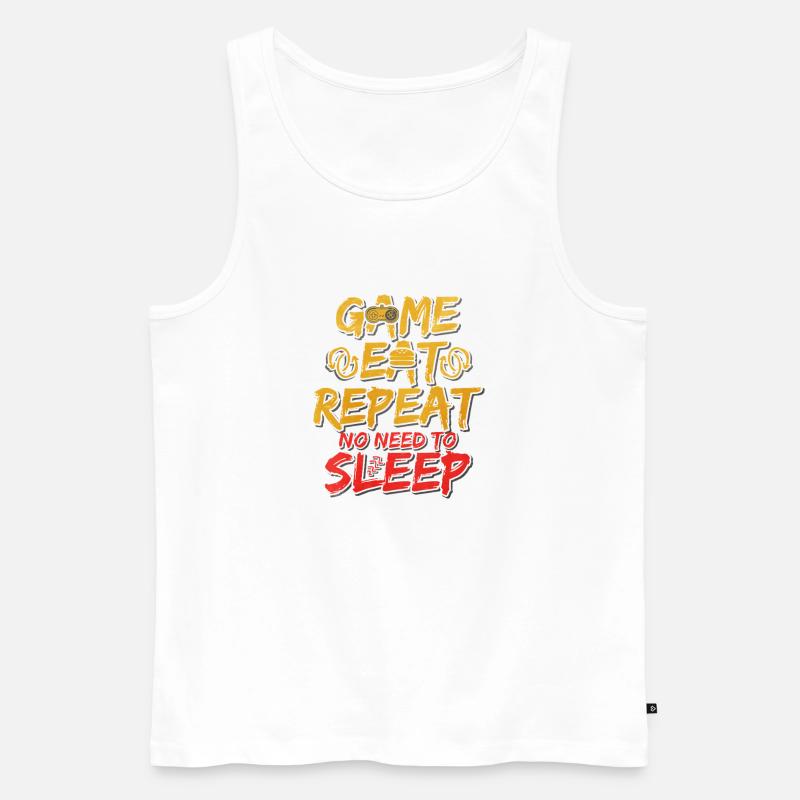 Game Eat Repeat – LAN Party Mode - Männer Premium Bio Tank Top - Weiß