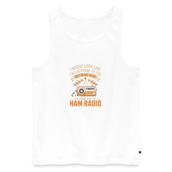 Tee Radio Amateur Daydreams - Débardeur bio Premium Homme - blanc - Devant - AI Model Male 178 light (178cm)